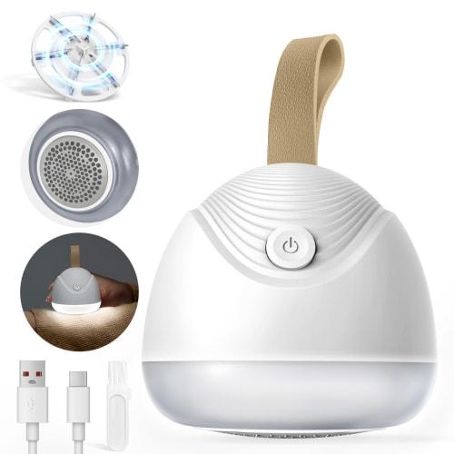 

Powerful 6-Large Blade Electric Lint Remover with LED Lighting. Includes dedicated replacement blades, 8000 rpm high-speed rotation, USB rechargeable,