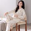Pajamas Women'S Pure Cotton Cardigan Long-Sleeved Cotton High-End Loungewear Set