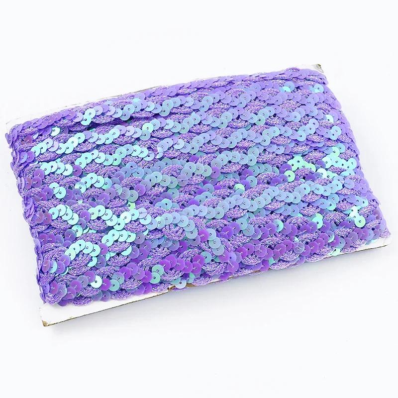 2/5/10M Meetee 15mm Paljettspets Flätat Band Band Kant Sy Kläder Scenklänning Bröllopstejp Dekor Spetsar Tyg Tillbehör