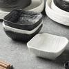 3.5 Inch Japanese Ceramic Dish New Household Creative Simple Hot Pot Square Sauce Dishes Stone Grain High-class Small Plate