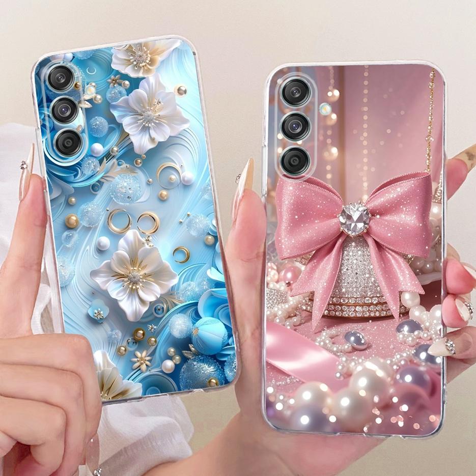 Etui do Samsung Galaxy M55 SM-M556B Nowe Kwiaty Motyl Malowane Pokrowiec Miękki Silikonowy Etui Do Samsung M55 M 15 Galaxy M15 Torby