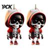 Backpack Pendant And Keychain Charm 2Pcs Hoodie Skeleton Ornaments, 2D Flat Acrylic Pendants, Gothic Gift for Car Enthusiasts Style Hanging