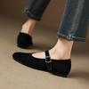 Fashion New Quality Women Horsehair Flats Mary Jane Buckles Spring Comfort Casual Shoes Woman Round Toe Loafers Daily Round Toe Flat