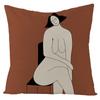 Nordic Abstract Linen Pillowcase Home Sofa Bedside Cushion Pillowcase 45x45cm Home Fashion Art Painting Printed Pillow Case