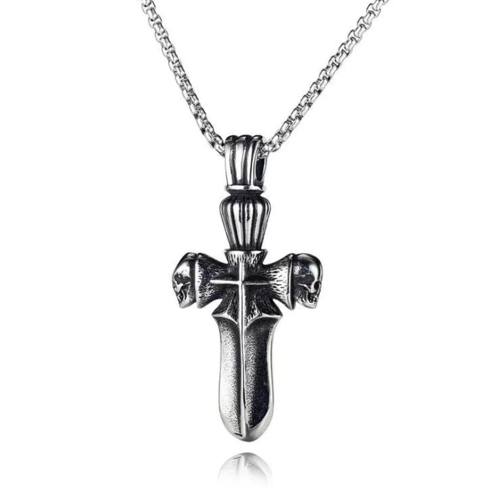 Gotische Hip Hop Totenkopf Anhänger Halsketten Für Männer Edelstahl Punk Mode Skelett Halskette Halloween Schmuck Geschenke Großhandel