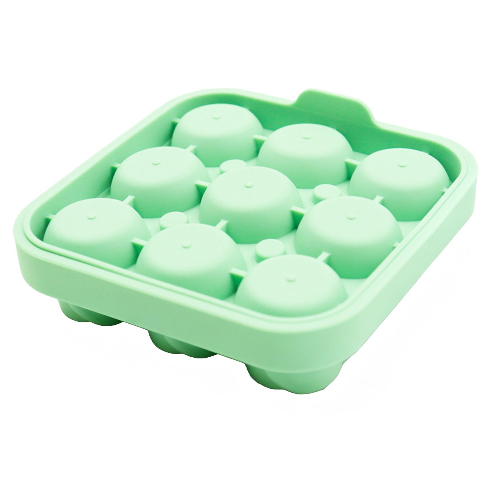 9 Grids Silicone Ice Cube Molds Rose Ice Molds Reusable Juice Whiskey Ice Cube Molds Cocktail Freezer DIY Homemade Barware (Green,As Shown) зелёный