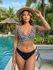 Neuer Europäischer und Amerikanischer Leopardenmuster Bikini Getrennter Badeanzug Damen Sexy Babes Hohe Taille Zweiteiliges Set