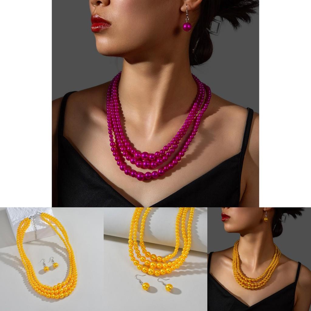 Europäische Mode Perlen Schmuckset mit Anhänger für Damen und Herren