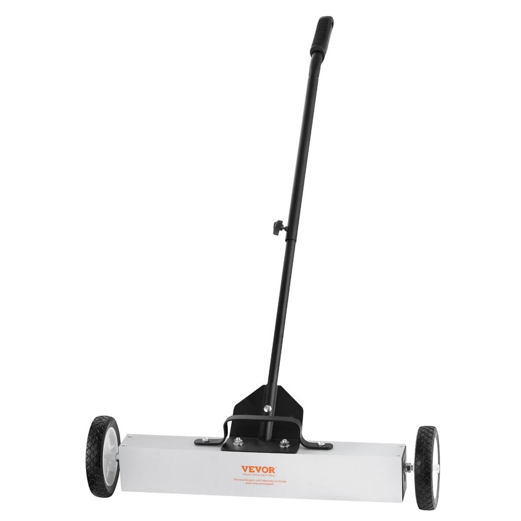 50Lbs Rolling Magnetic Sweeper with Wheels, Push-Type Magnetic Pick Up Sweeper, 24-inch Large Magnet Pickup Lawn Sweeper with Telescoping Handle, Easy