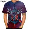 Maritimt anker 3D-trykk T-skjorte Oversize Menn Kvinner Vintage Kortermet Casual T-skjorter Sommer Allsidig O-hals Streetwear Unisex