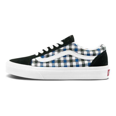 Old Skool Retro Casual Checkerboard Low Top Skate Shoes Unisex Sneakers White Blue VN0A3WKT4RV