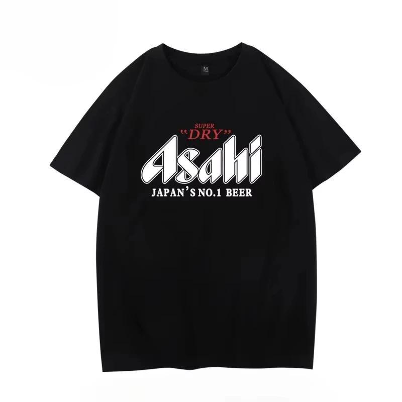 

2026 Summer New Asahi Beer T-shirt Asahi Beer Short-sleeved Japanese Loose Summer Men and Women Couple Casual Sports Top L бежевий