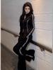 Women's Korean Style Casual Sportswear Set: Hooded Sweatshirt & Wide-Leg Pants (Spring/Autumn 2025)