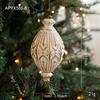 White Gold Christmas Ball Ornament Matte Retro Light Luxury Snowflake Hanging Pendant for Christmas Tree Decorations 7