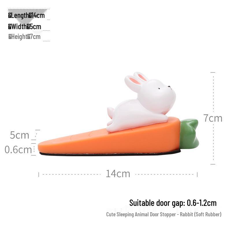Cute Animal Resin Door Stopper: Creative Anti-Collision Door Blocker Ornament for Living Rooms
