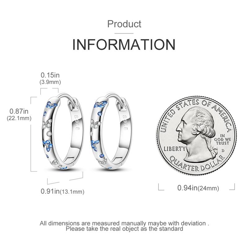 2024 Earrings For Women 925 Sterling Silver Colorful Double Hoop Earrings Fashion Birthday Party Wedding Engagement Jewelry