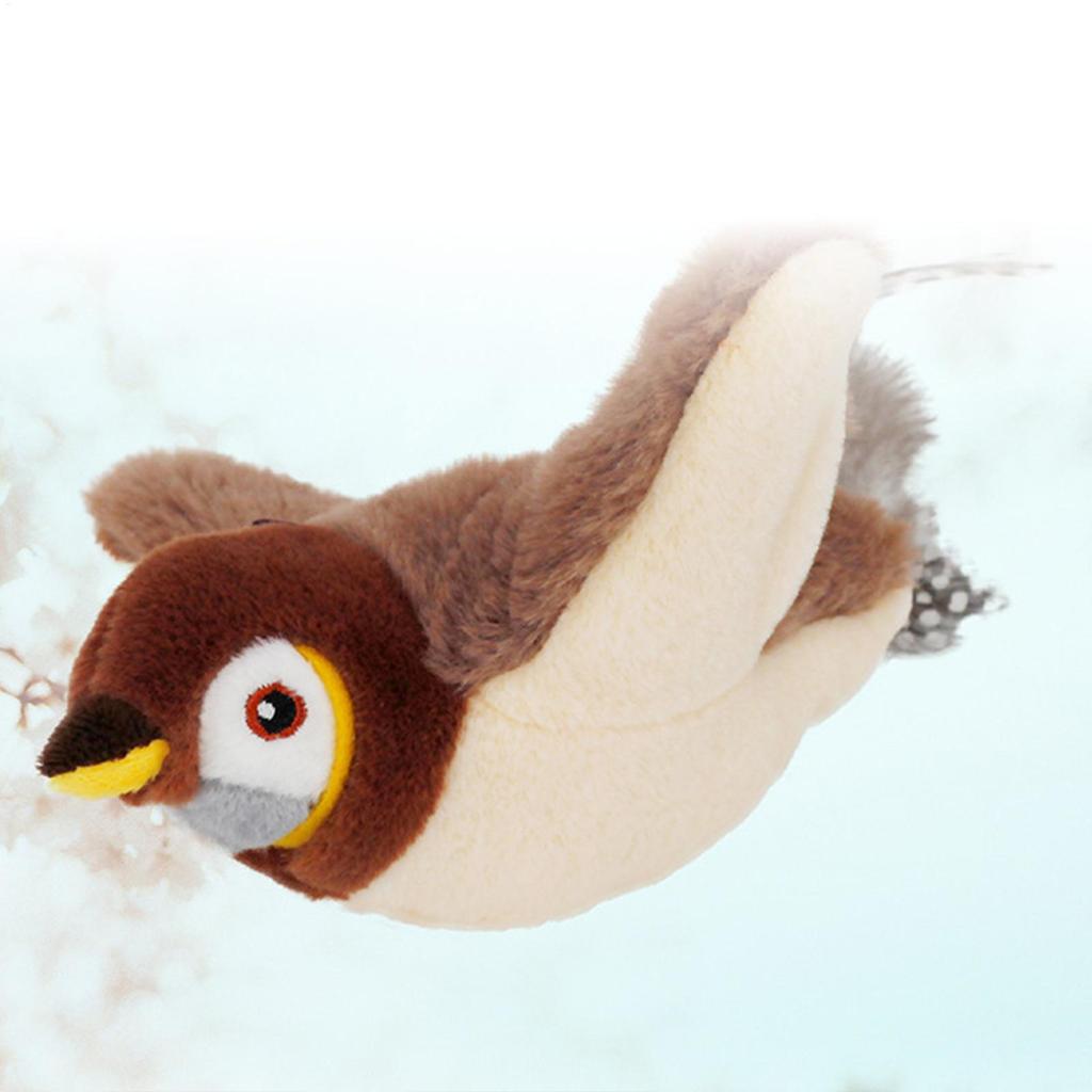 Flapping Wings Sparrow Cat Toys Chirping Bird Interactive Catnip Toy for Kitten Dogs Touch Activated Rechargeable Teaser Toy