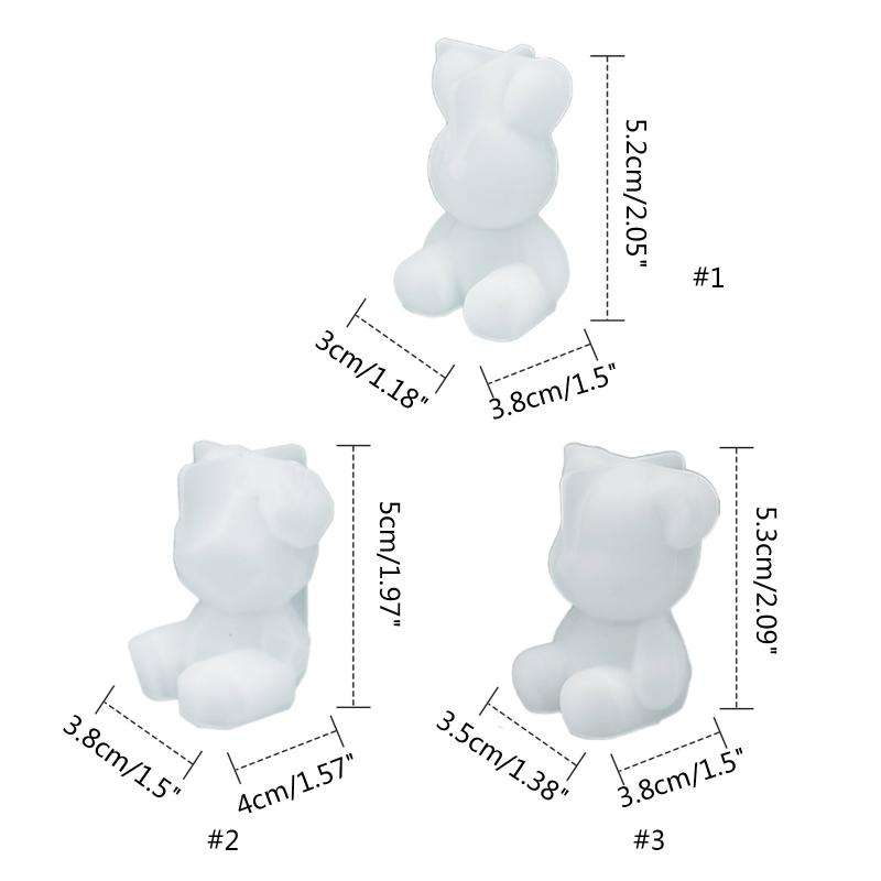 Niedlicher Bär Hase Schlüsselanhänger Form Silikon Tierform für DIY Schlüsselanhänger Anhänger Schmuck Handwerk Valentinstag Geschenk