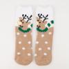 Autumn Winter Christmas Cartoon Elk Coral Fleece Velvet Sleep Socks