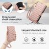 For iPhone 17 16 15 14 13 12 Pro Max Crossbody Wallet Case Quilted Leather Zipper Card Holder Flip Cover with Lanyard Strap