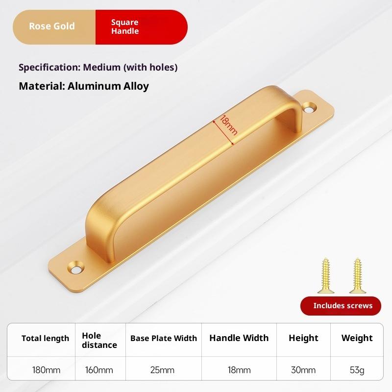 Aluminum Alloy Handle Glass Sliding Door Window Drawer Wardrobe Drill-free Push-pull Bathroom Sticker Door Handle