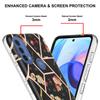 Golden Border Grid Marble Flower IMD Ultrathin Phone Case for Motorola Moto E20,E30,E40,G31,G41,G50,G51,G71,G10,G20,G30,G40,G60...