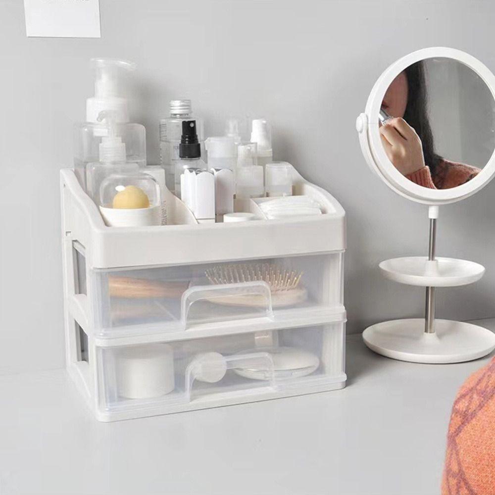 1Pcs Plastic Display Rack Desktop Storage Case Organize Shelves Jewelry Box Cosmetics Storage Box