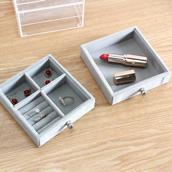 Dustproof Acrylic Earrings Jewelry Storage Box Display Stand Holder Drawer Rack