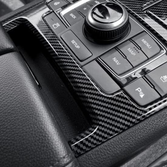 Cnaurda Carbon Fiber Style Car Gear Shift Panel Cover Interior Trim Compatible with Genesis G80 DH Sport 2015-2019 Accessories