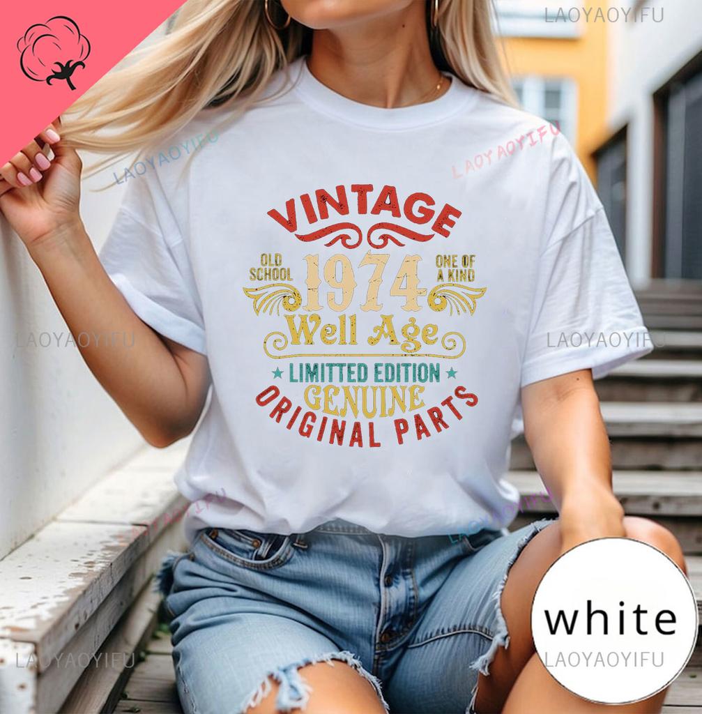 Mens Luxury Tshirt Vintage Year 1974 - Limited Edition 49rd Birthday Mens Funny T-Shirt 50 Year Old T Shirt Summer Tops Tees