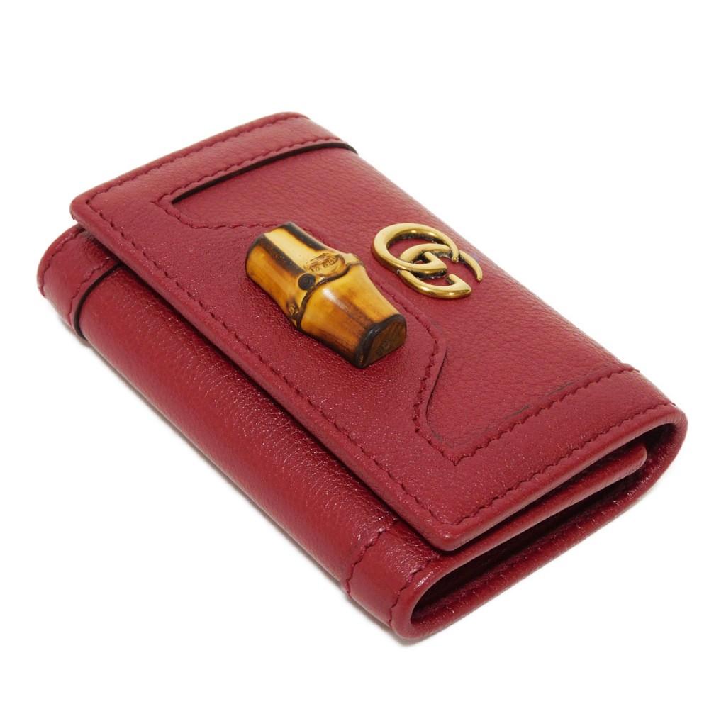 Used Diana Bamboo 6-Key Chain (9539) 658636 17Q0T 6638 7949 Double G Red GG Marmont Rosso Ancora Unisex from Japan