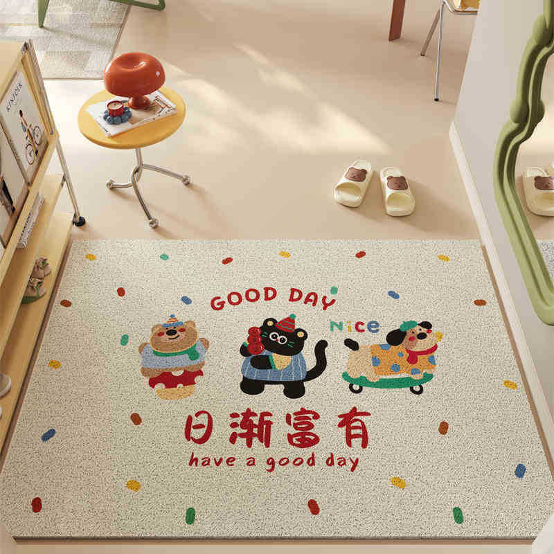 

Мультяшний графіті домашній килимок для підлоги побутовий скребучий бруд втираючий ґрунт брудовідштовхувальний килимок для ніг вхід легкий у догляді килимок для підлоги з шовкового кільця 40 * 60cm (silk ring)