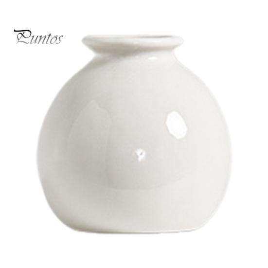 Mini Ceramic Vase Solid Color Glazed Flower Vase Desktop Decor Miniature Bud Vase for Small Hydroponic Plants Flowers Office Living Room Bedroom