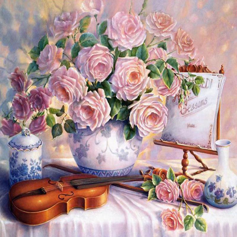 

Набор для алмазной живописи «Цветы», полная дрель, Алмазная вышивка стразами, картина «сделай сам» 25*25 cm