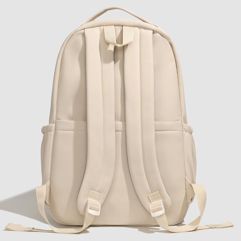 Women's Solid Color Backpack Student Large Capacity Schoolbag Commuter Backpack