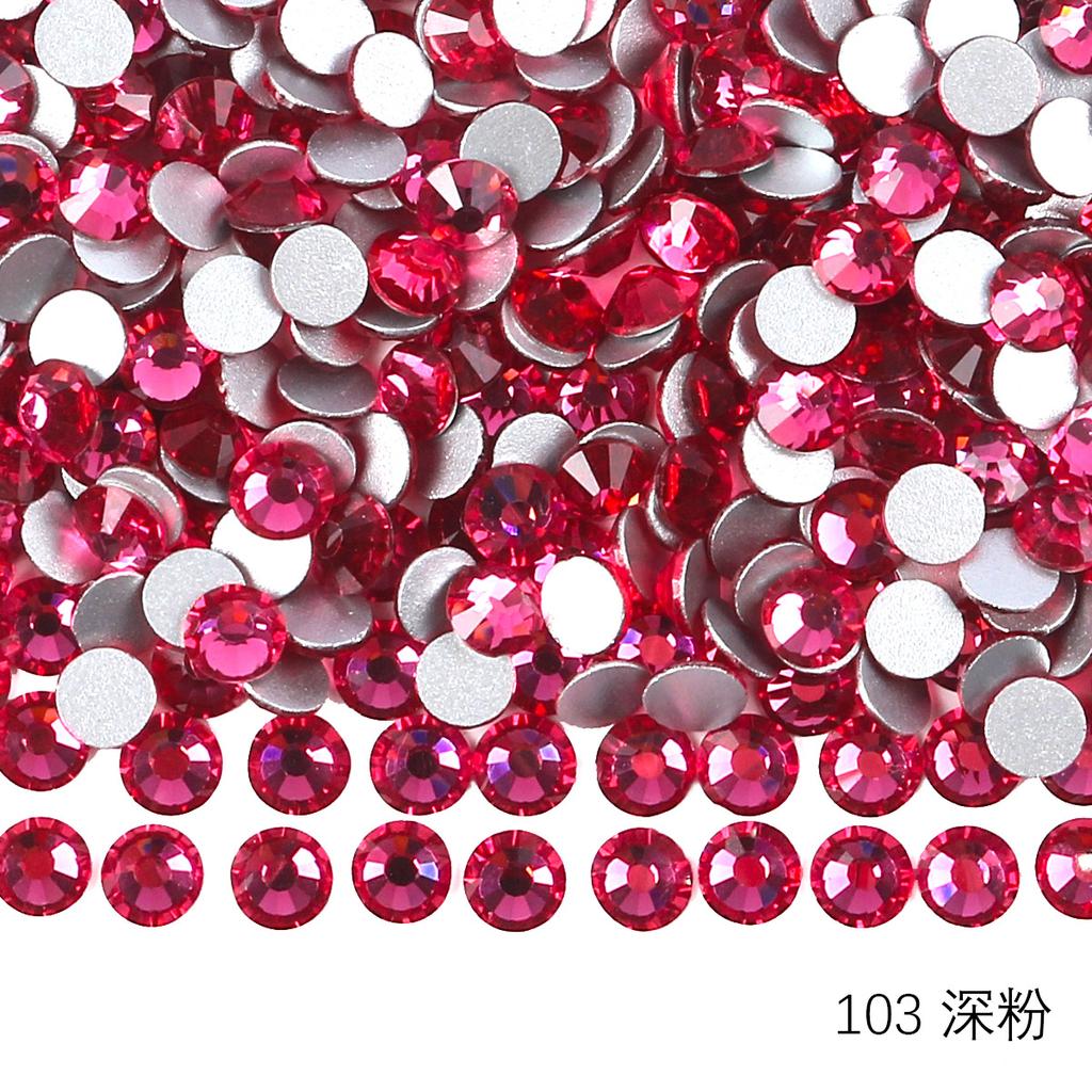 Verre Rond Strass Manucure DIY Diamant Bijoux, Accessoires Coque Téléphone Portable Autocollant Strass, Verre Cristal Fond Plat Strass Imitation Diamant