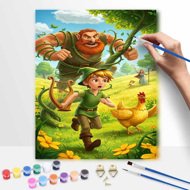 Disney Jack and the Beanstalk Hand Painting Art Kit. Giant Bean Plant Decor Gift 20x30cm