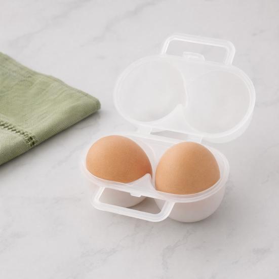 Yousheng Portable Egg Box, with 2 Compartments Design, Food-Grade PP Egg Holder, Leakproof Egg Holder with Handle for Camping Picnic