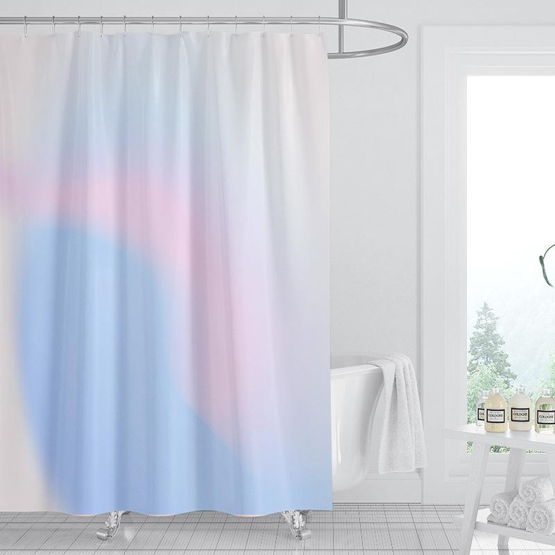 JINRUN Badezimmer verdickter wasserdichter Vorhang, schimmelfester Duschvorhang, Duschtrennwand-Vorhang, Duschvorhang, Badezimmer-Vorhang, kostenlose Perforation