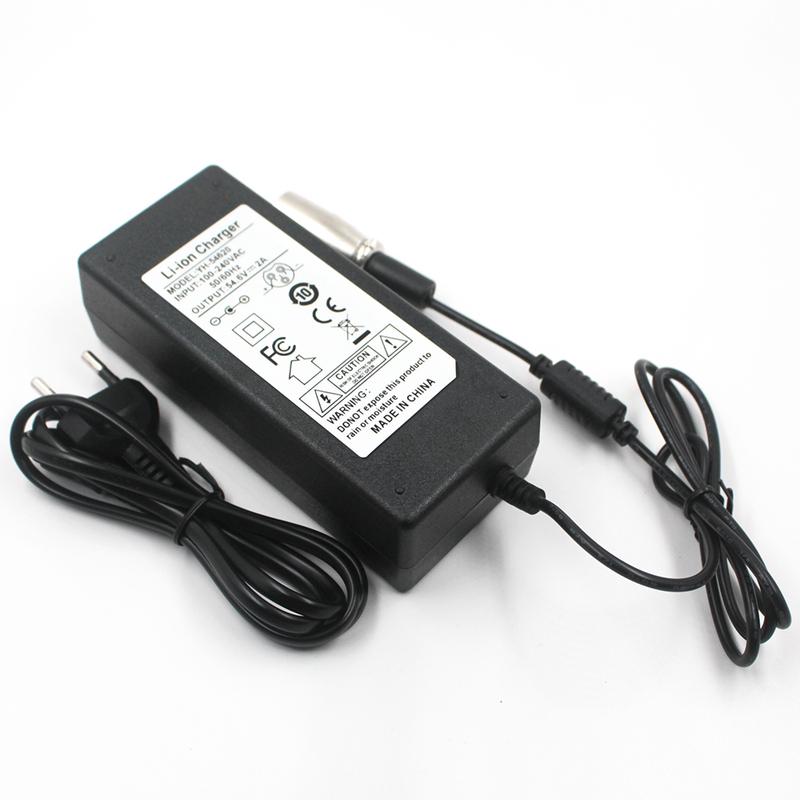 24V 29.4V 2A / 36V 42V 2A / 48V 54.6V 2A For Littium Battery Li Ion Li-ion Charger DC Plug XLRM 3P 18MM