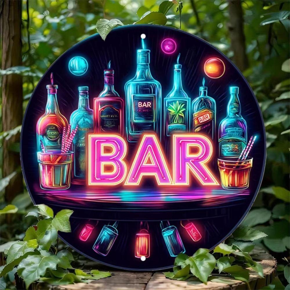 Tin Art Painting Metal Wall Decor 20x20cm Handmade Craft Home Decorative Plate