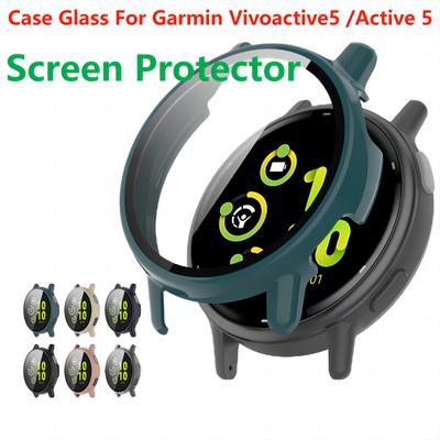 Case Glass For Garmin Vivoactive 5 / Active 5 Screen Protector Full Cover Film Protective Bumper Shell Active5 Vivoactive5