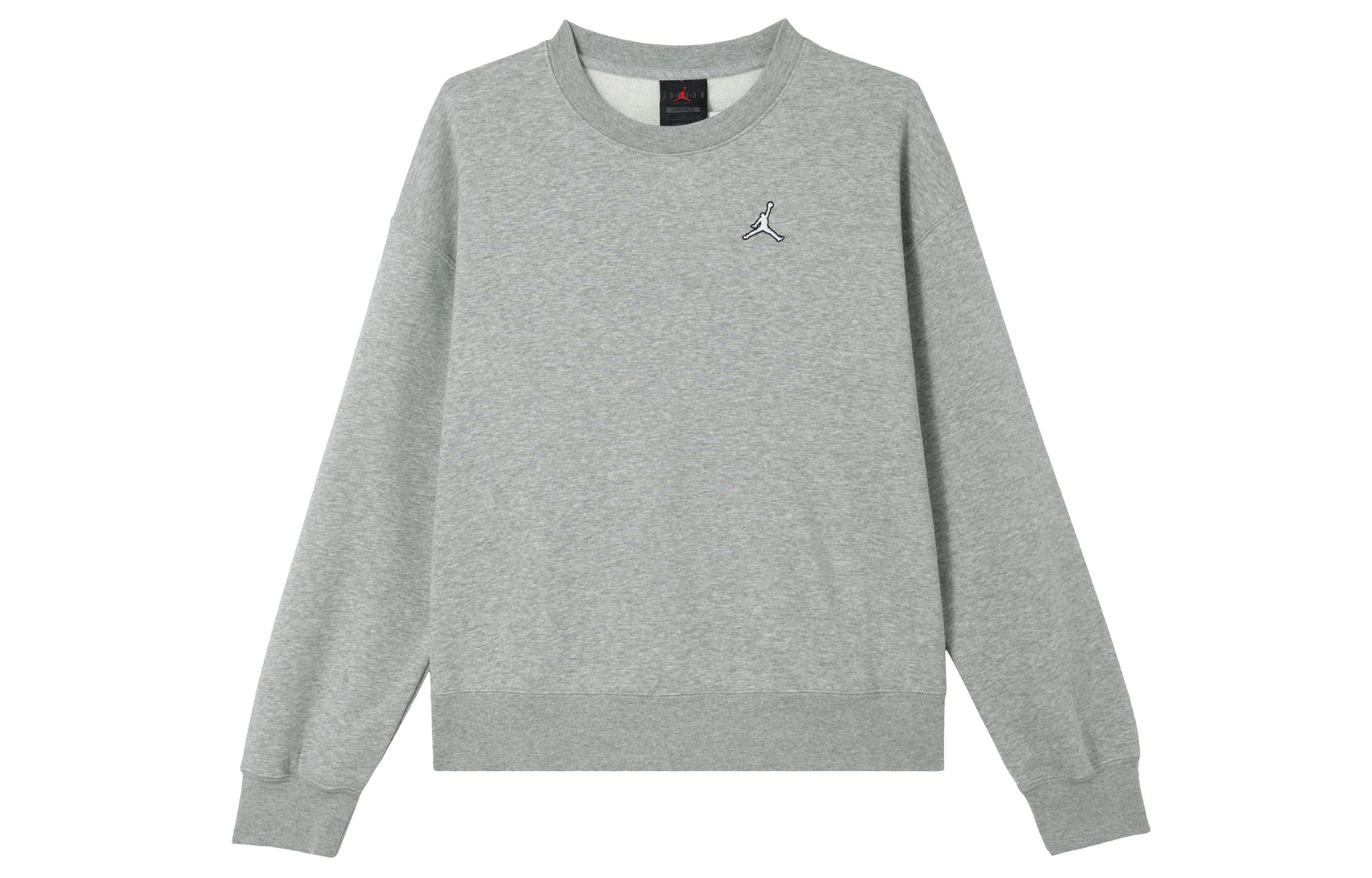 Jordan Sweatshirts Women s Gray Crew Neck Moderate Regular DQ4463-063 L