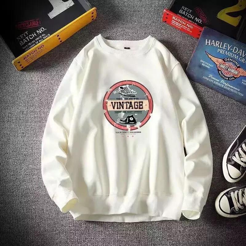 Spring and Autumn New Style National Fashion Sweater Men's Loose Pullover Round Neck Jacket Ins Trendy Velvet Top Long Sleeve