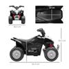 Electric Quad, Kids Quad, 2.8 Km/h, LED Headlight, for 1.5-3 Years, Black, 65.5 X 38.5 X 43.5cm