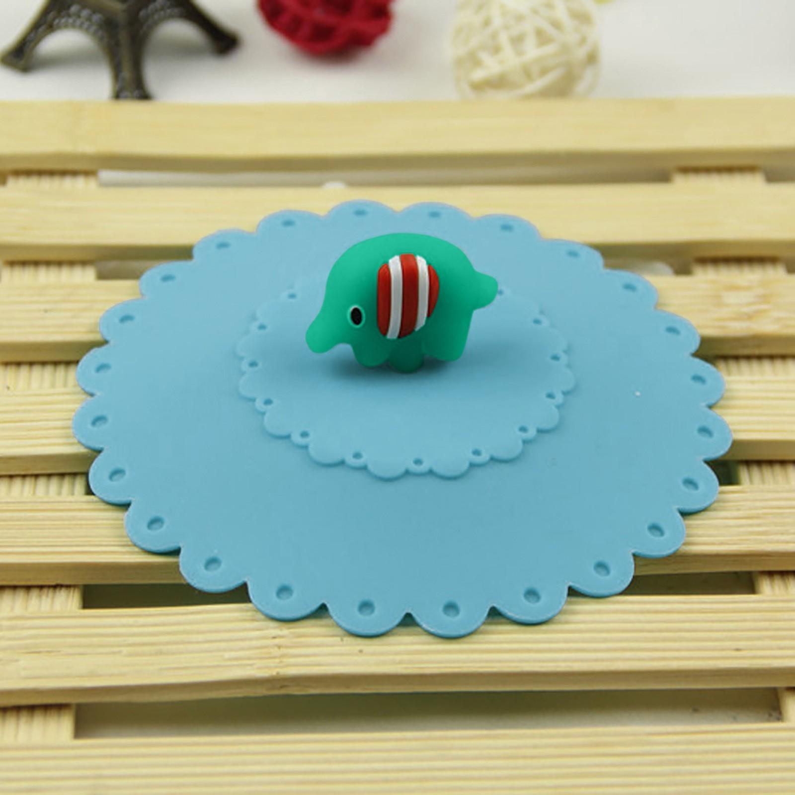 

Hot Cute Elephant Reusable Silicone Cover Cup DIY Free Splicing синій