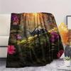 1PC Structural composition Print FlAannel Blanket, High quality Comfortable for All Seasons, Home Decor, Warmth and Comfort