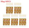 30PCS Barbecue Flat Stick Steel Brazier Wooden Handle Big Flat Stick Outdoor Barbecue Tools Stainless Steel Barbecue Stick