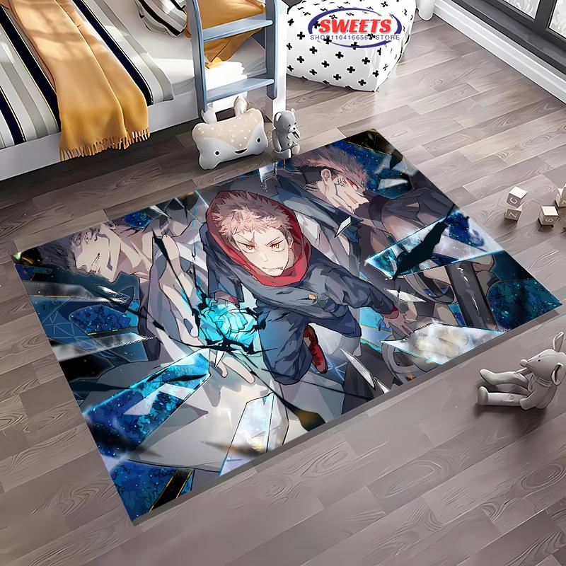 Jujutsu Kaisen Yuji Itadori Carpet! Bedroom Floor Living Room Bed Mat,Non-slip Exquisite Home Decor,Durable Machine Washable Rug
