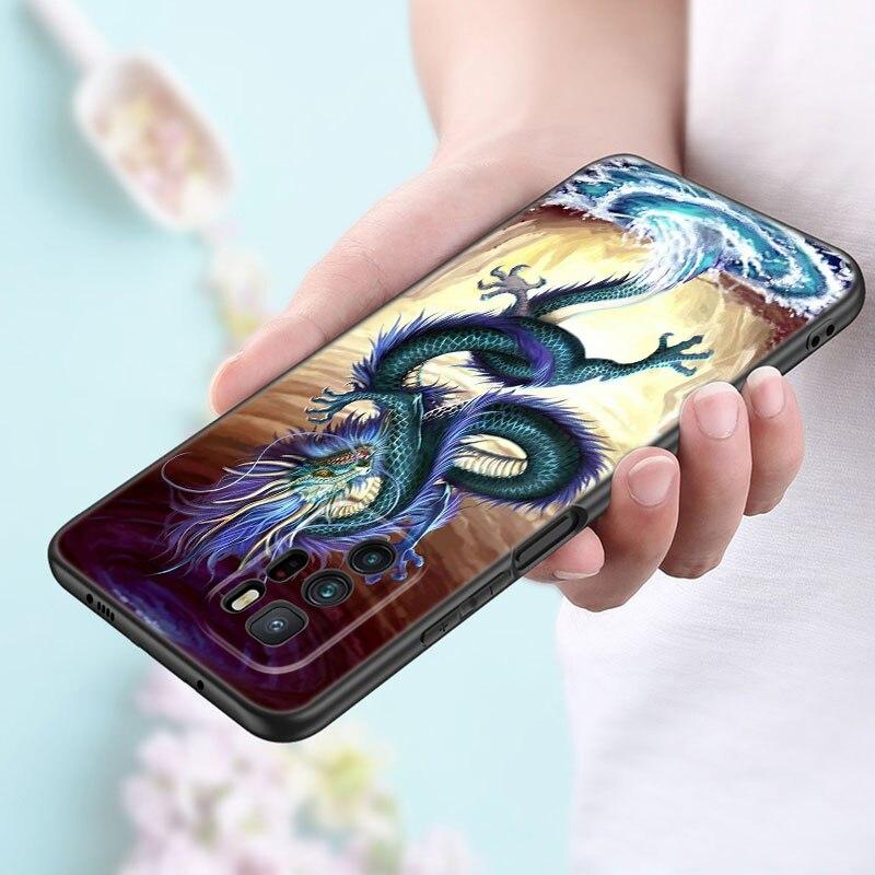 Cartoon Drache Handyhülle Für Xiaomi Redmi Note 11 10 9 8 Pro 11T 5G 10T 10S 9S 9T 9i 9C 9A 8T Weiche TPU Schwarze Hülle Coque Funda